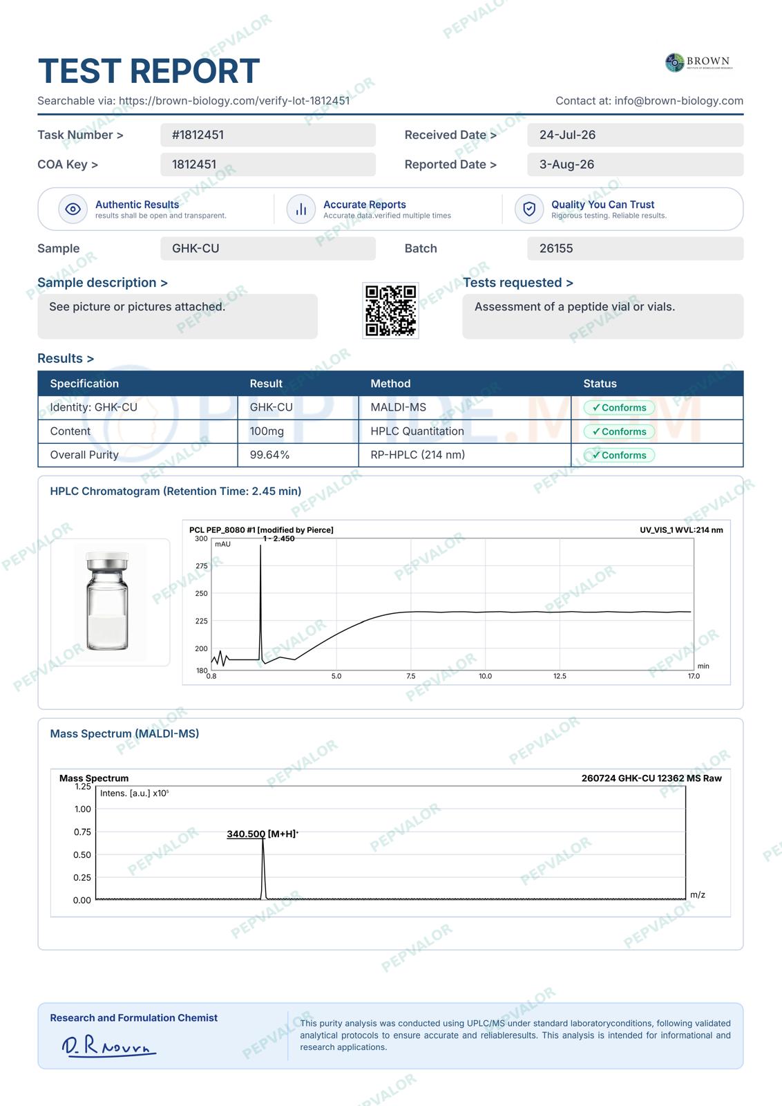 GHK-Cu 100mg | Research Peptide