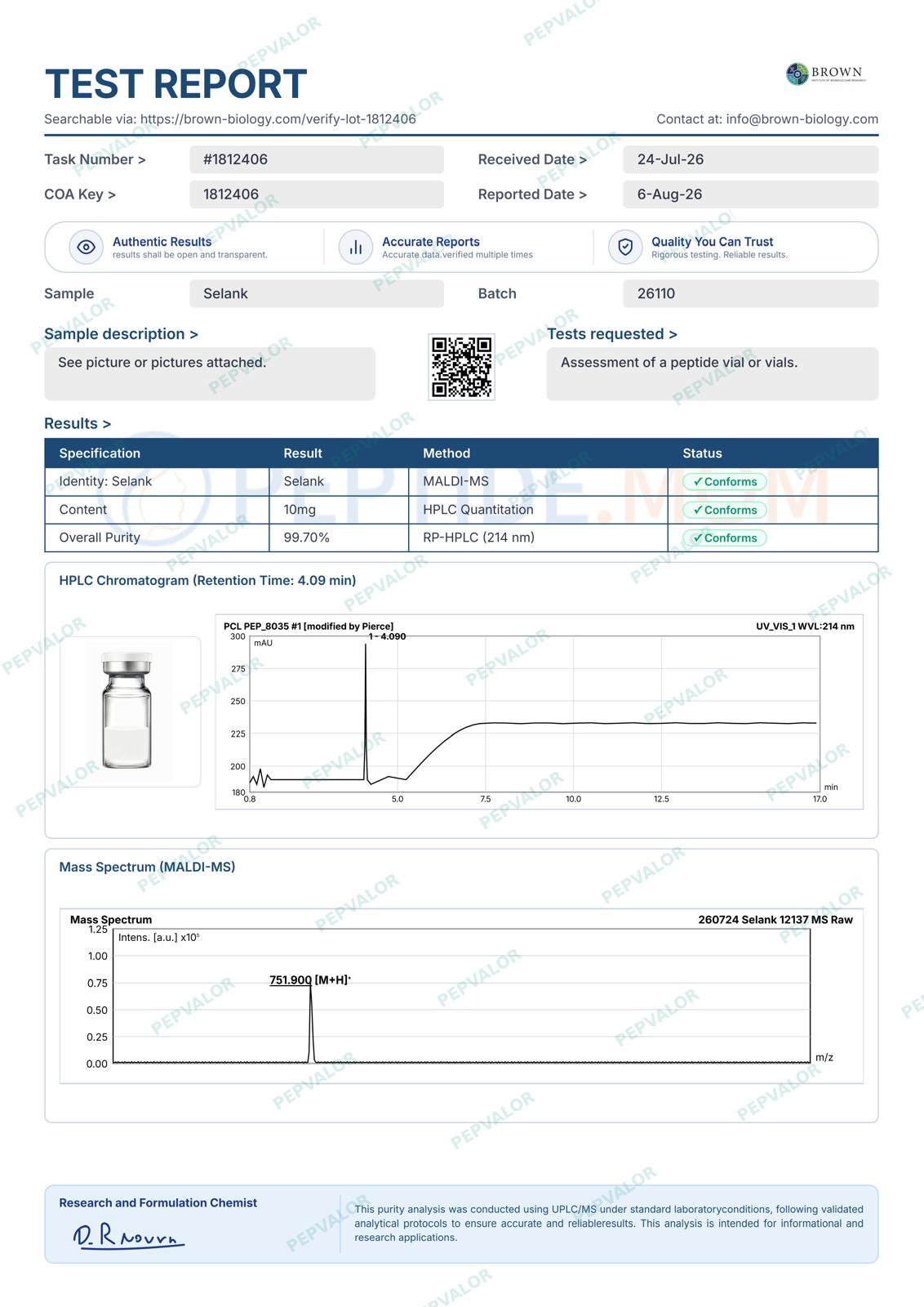 Selank 10mg | Research Peptide