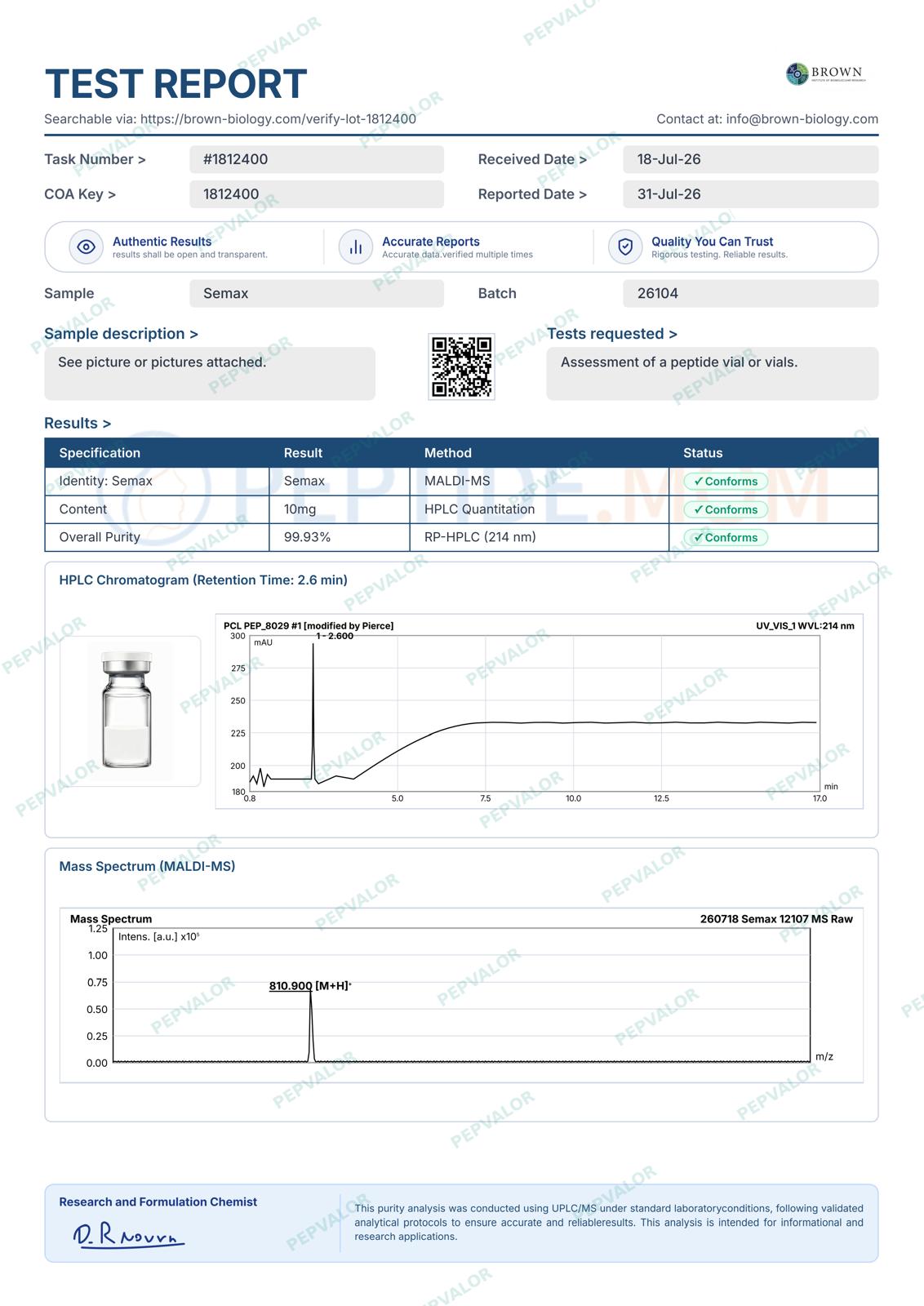 Semax 10mg | Research Peptide