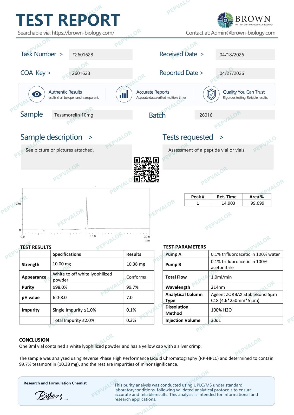Tesamorelin 10mg | Research Peptide
